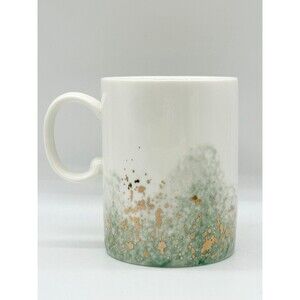 Pinky Up Sparkle Mint Green Gold Ceramic Coffee Tea Mug